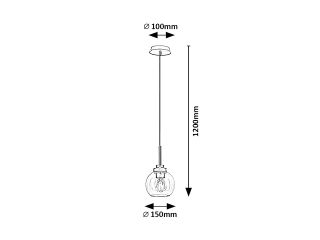 Tirina – RABALUX bathroom pendant lamp, E27, IP44, matte black