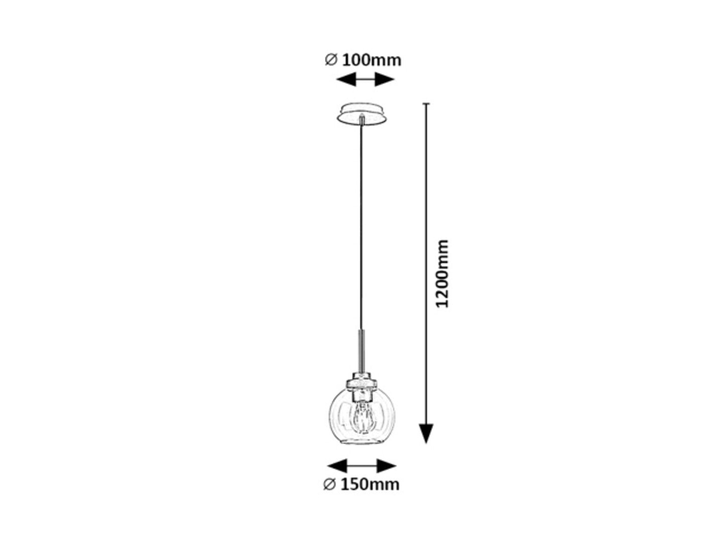 Tirina – RABALUX bathroom pendant lamp, E27, IP44, matte black