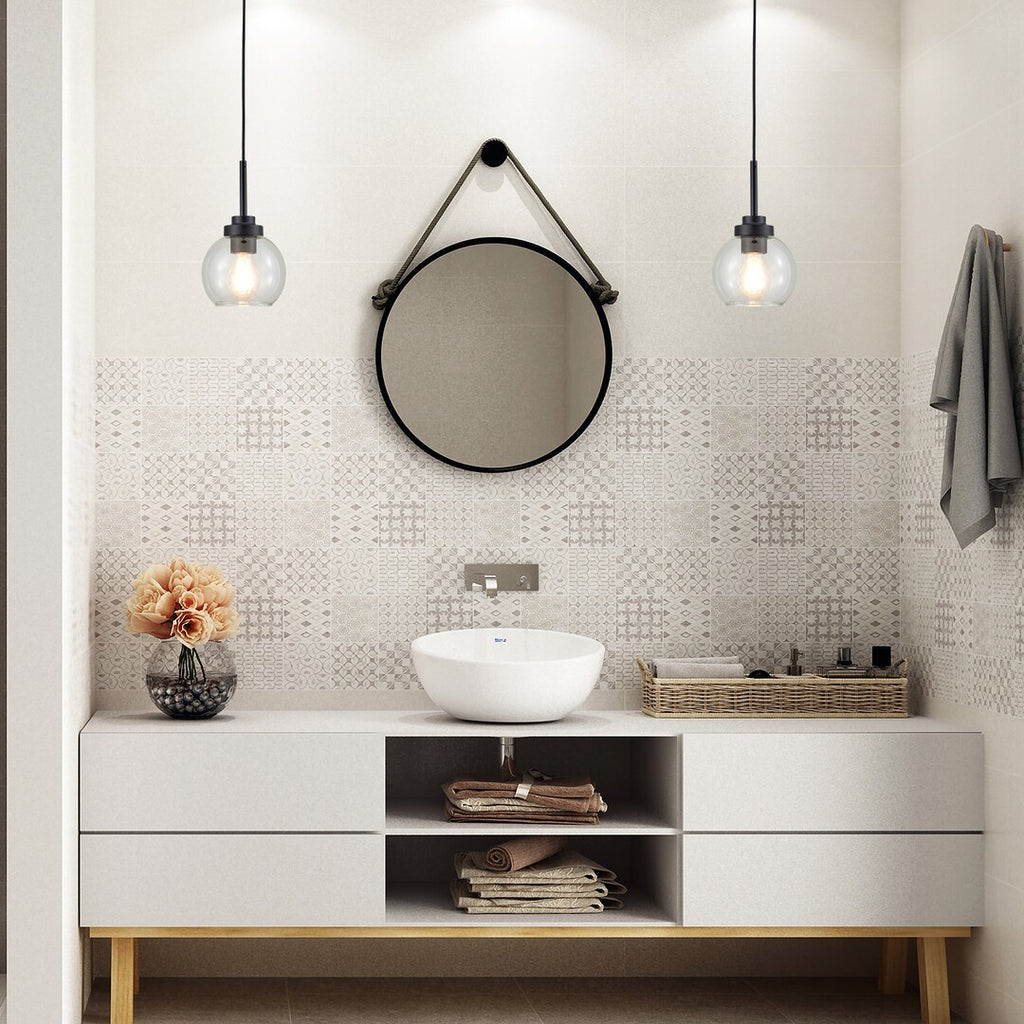 Tirina – RABALUX bathroom pendant lamp, E27, IP44, matte black