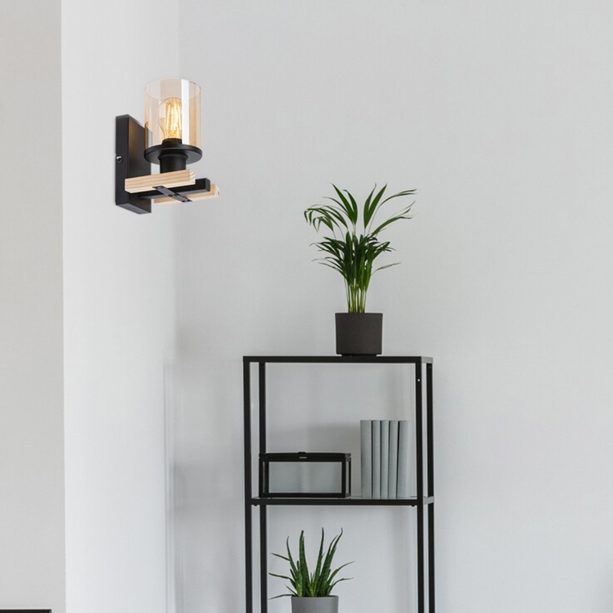 Niylah – Modern wall lamp RABALUX with amber glass shade