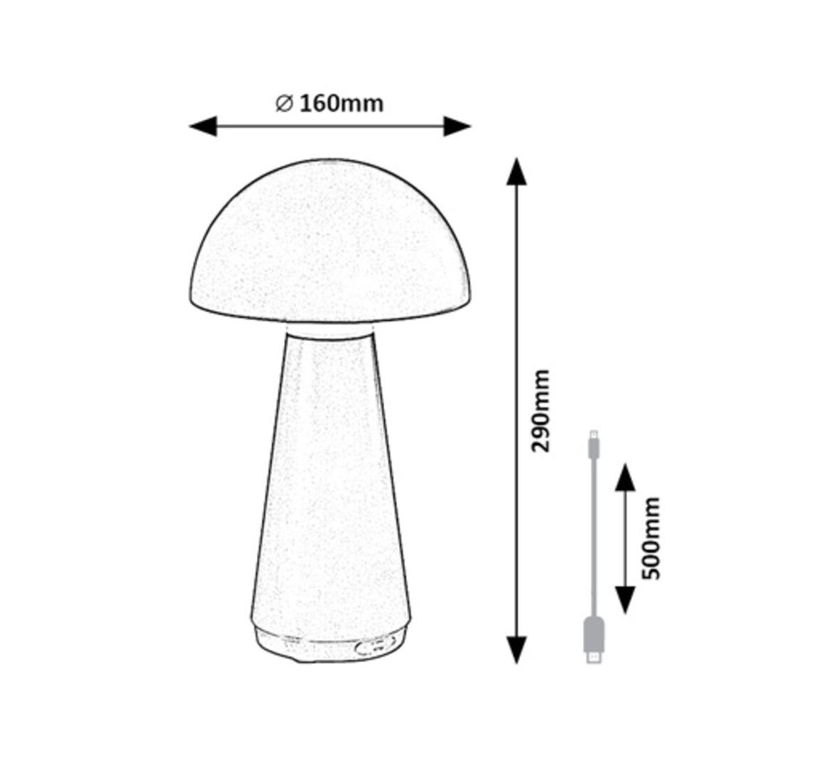 Ishtar – LED table lamp RABALUX, 3W, IP44, dimmable, with battery and USB charging – for outdoor and indoor use