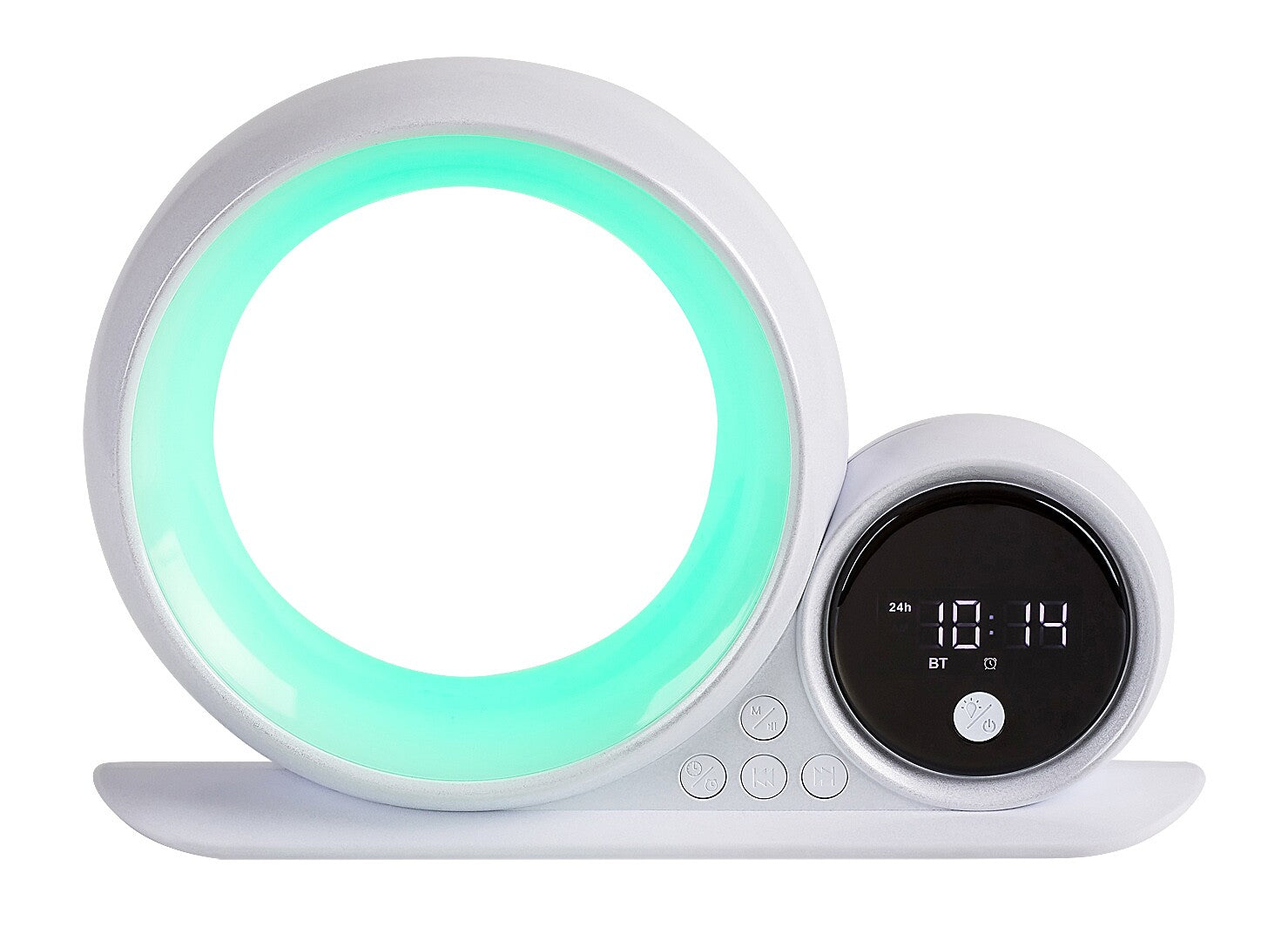 Wakeway – RABALUX modern LED table lamp with Bluetooth, display and RGB lighting, 5W, white
