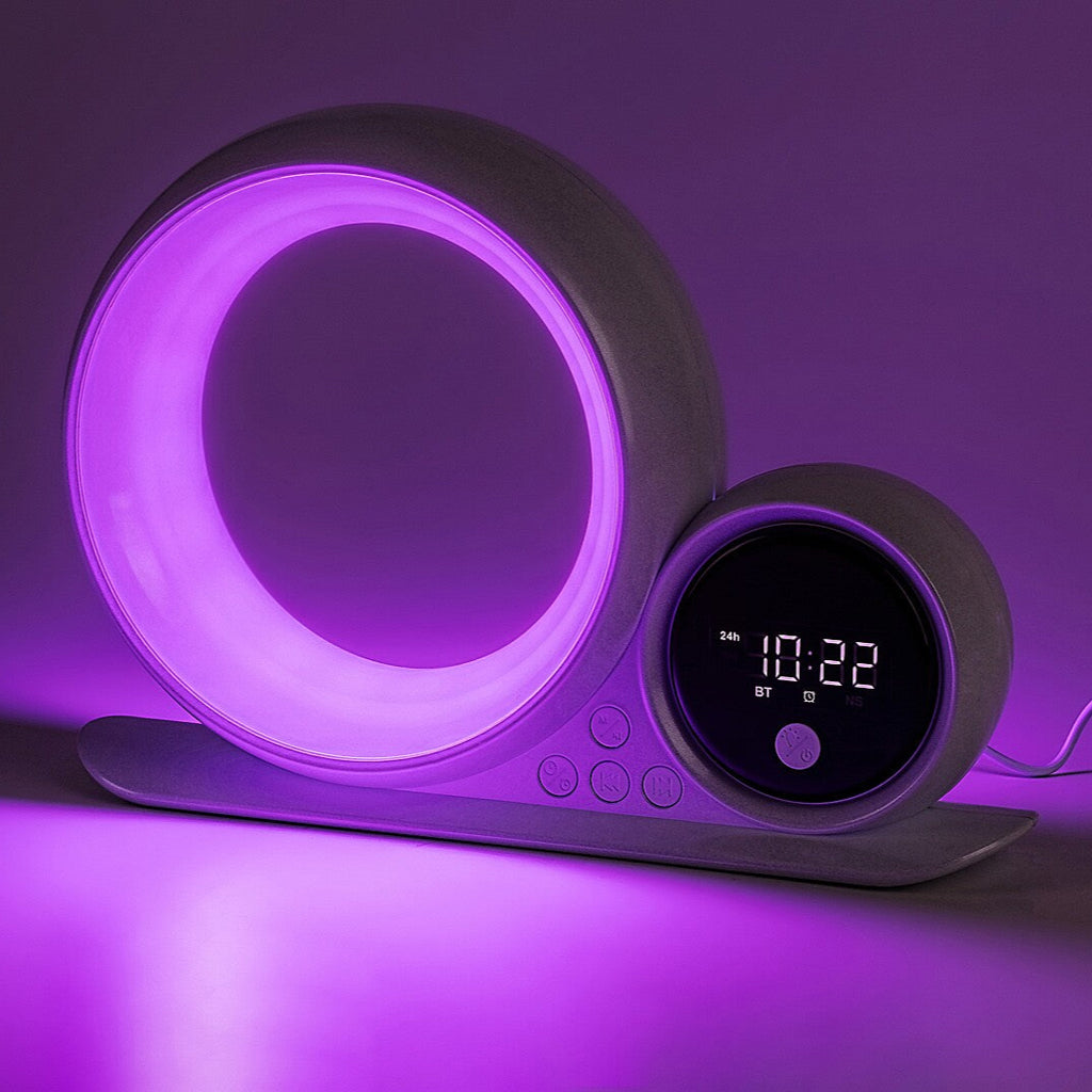 Wakeway – RABALUX modern LED table lamp with Bluetooth, display and RGB lighting, 5W, white
