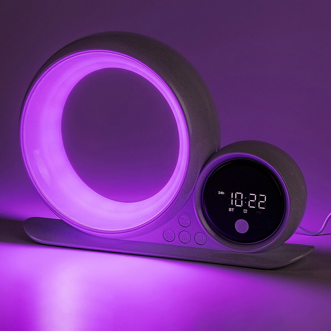 Wakeway – RABALUX modern LED table lamp with Bluetooth, display and RGB lighting, 5W, white