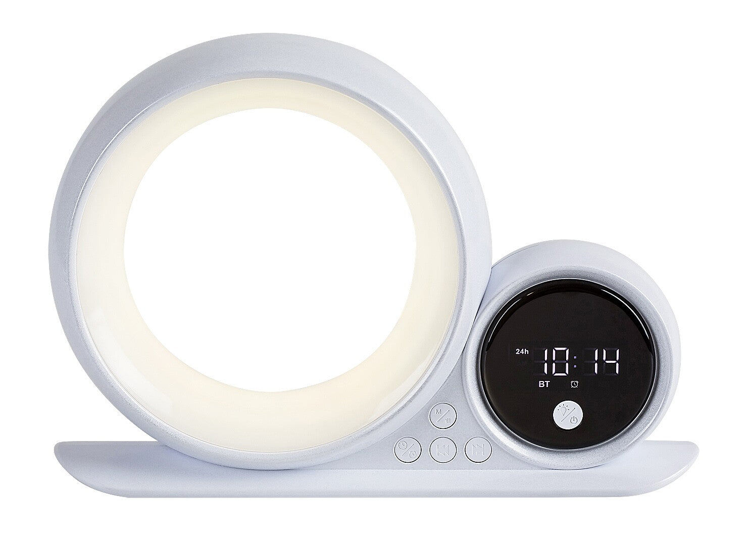 Wakeway – RABALUX modern LED table lamp with Bluetooth, display and RGB lighting, 5W, white