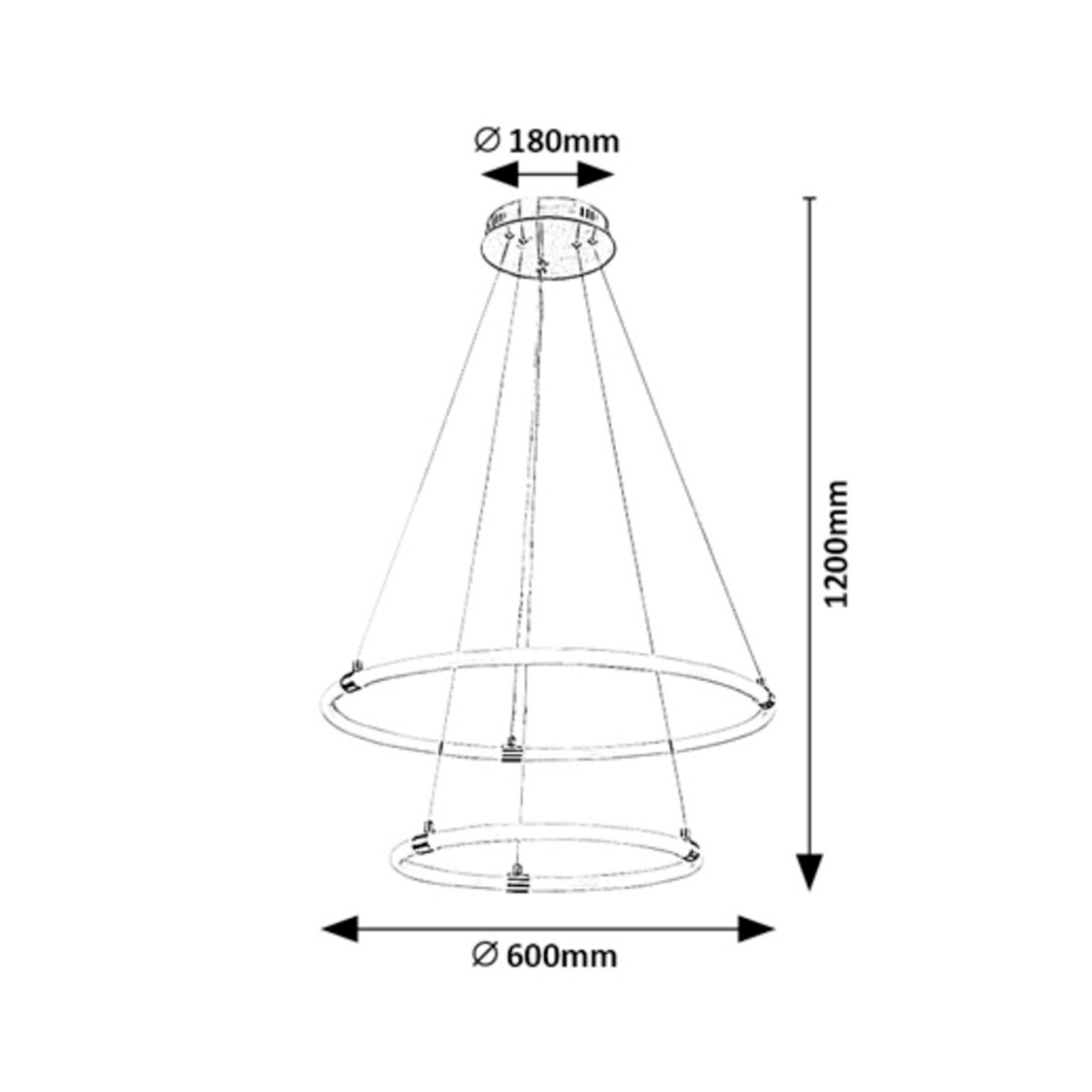 Полилей Irelia RABALUX – LED 55W, димируем с дистанционно, Ø60 см, атенюиран хром