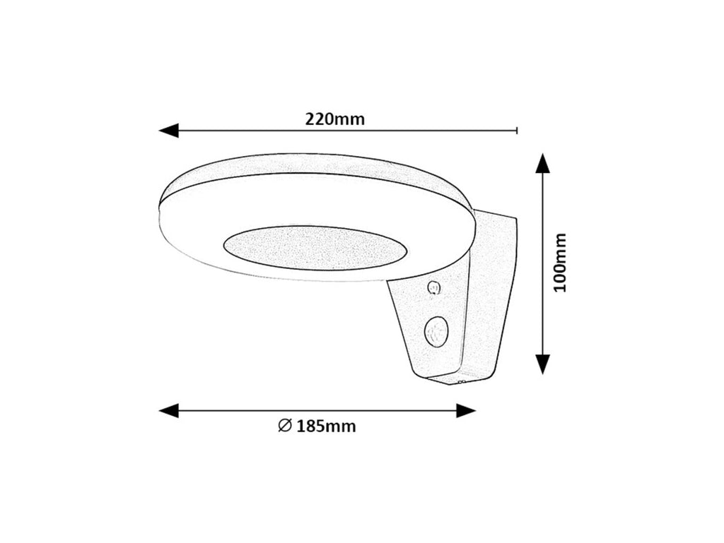 Certovo – RABALUX solar LED outdoor lamp with sensor and dimming, 4W, IP44, black