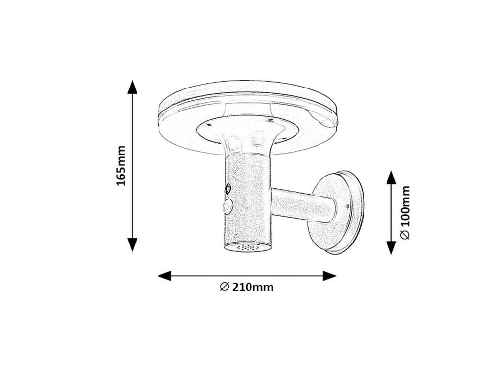 Alaska – RABALUX solar outdoor lamp with sensor, anthracite, 10W, IP44