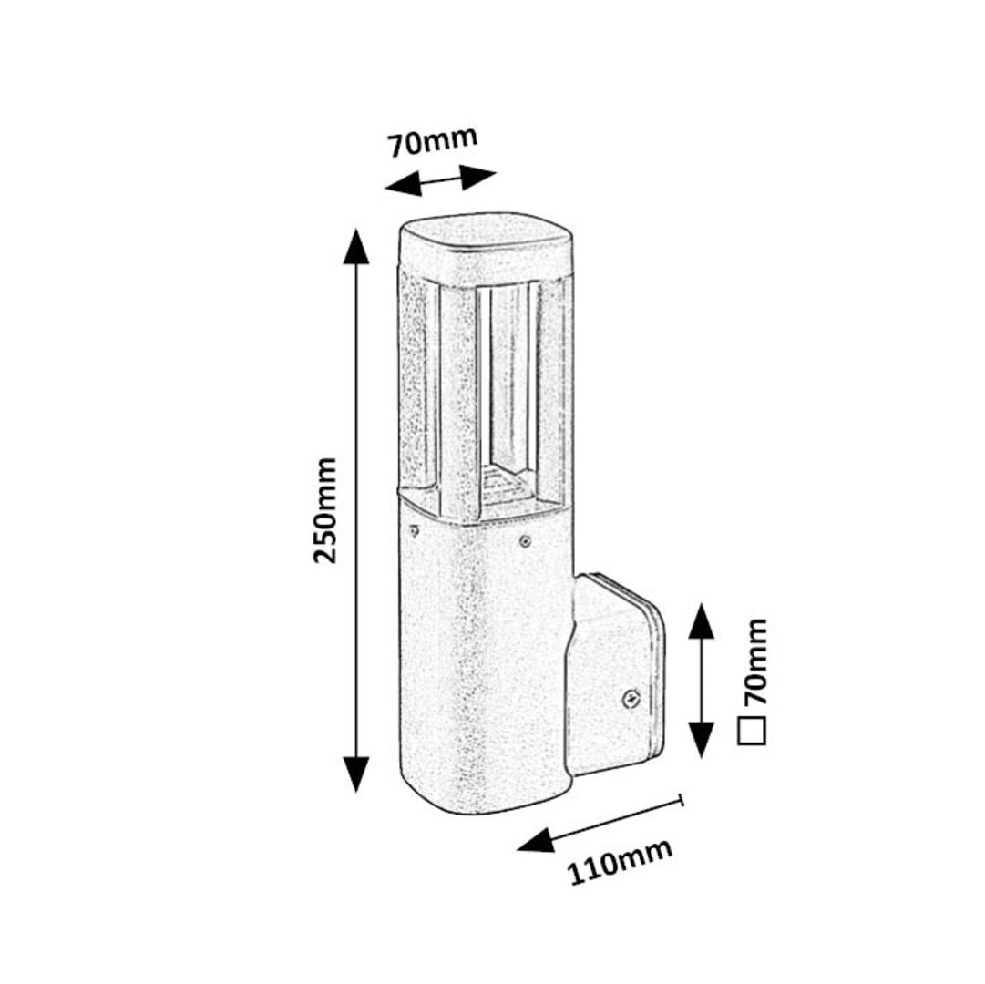 Kalisz – външна LED стенна лампа, антрацит, алуминий и бял абажур, 7W, 250 мм, IP54