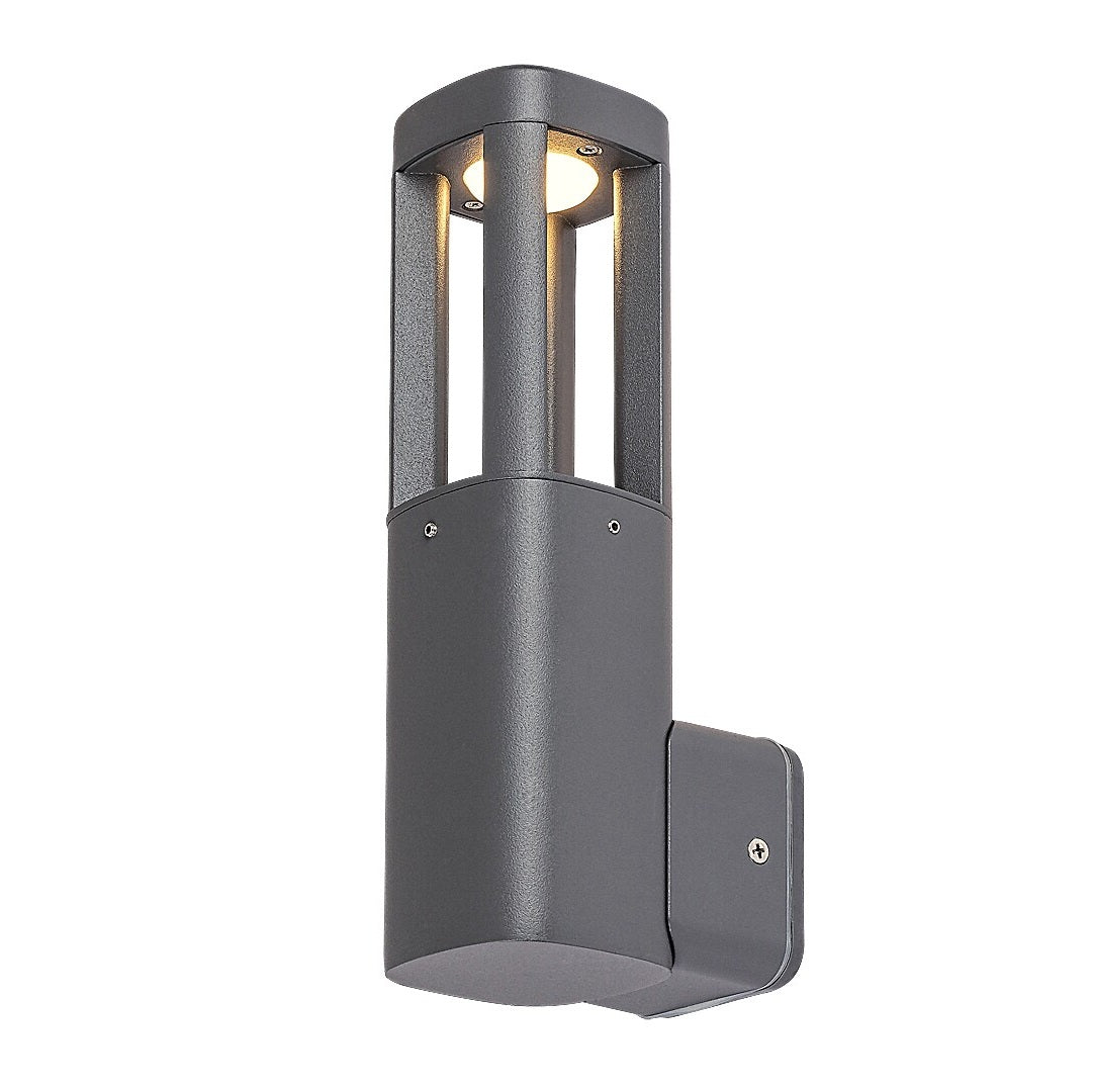 Kalisz – външна LED стенна лампа, антрацит, алуминий и бял абажур, 7W, 250 мм, IP54