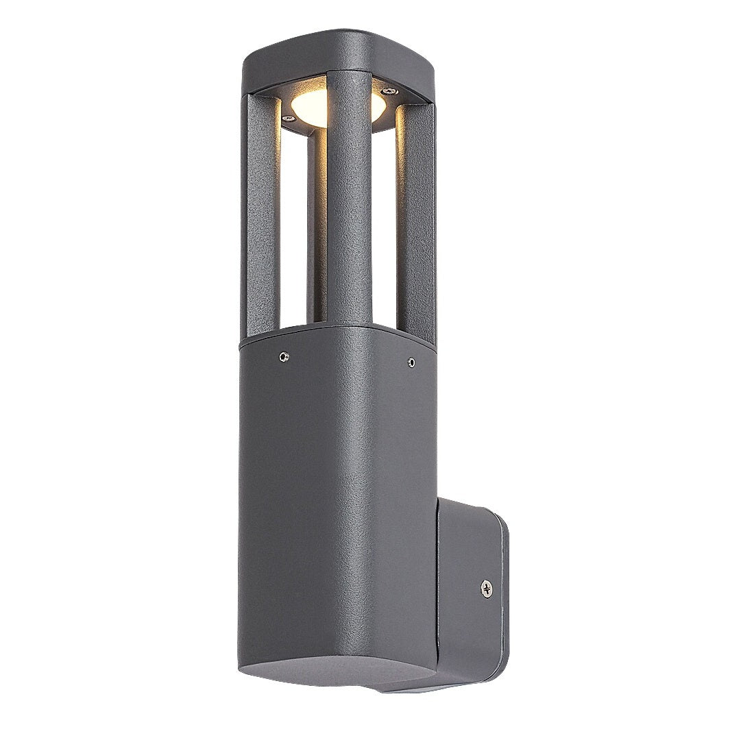 Kalisz – външна LED стенна лампа, антрацит, алуминий и бял абажур, 7W, 250 мм, IP54