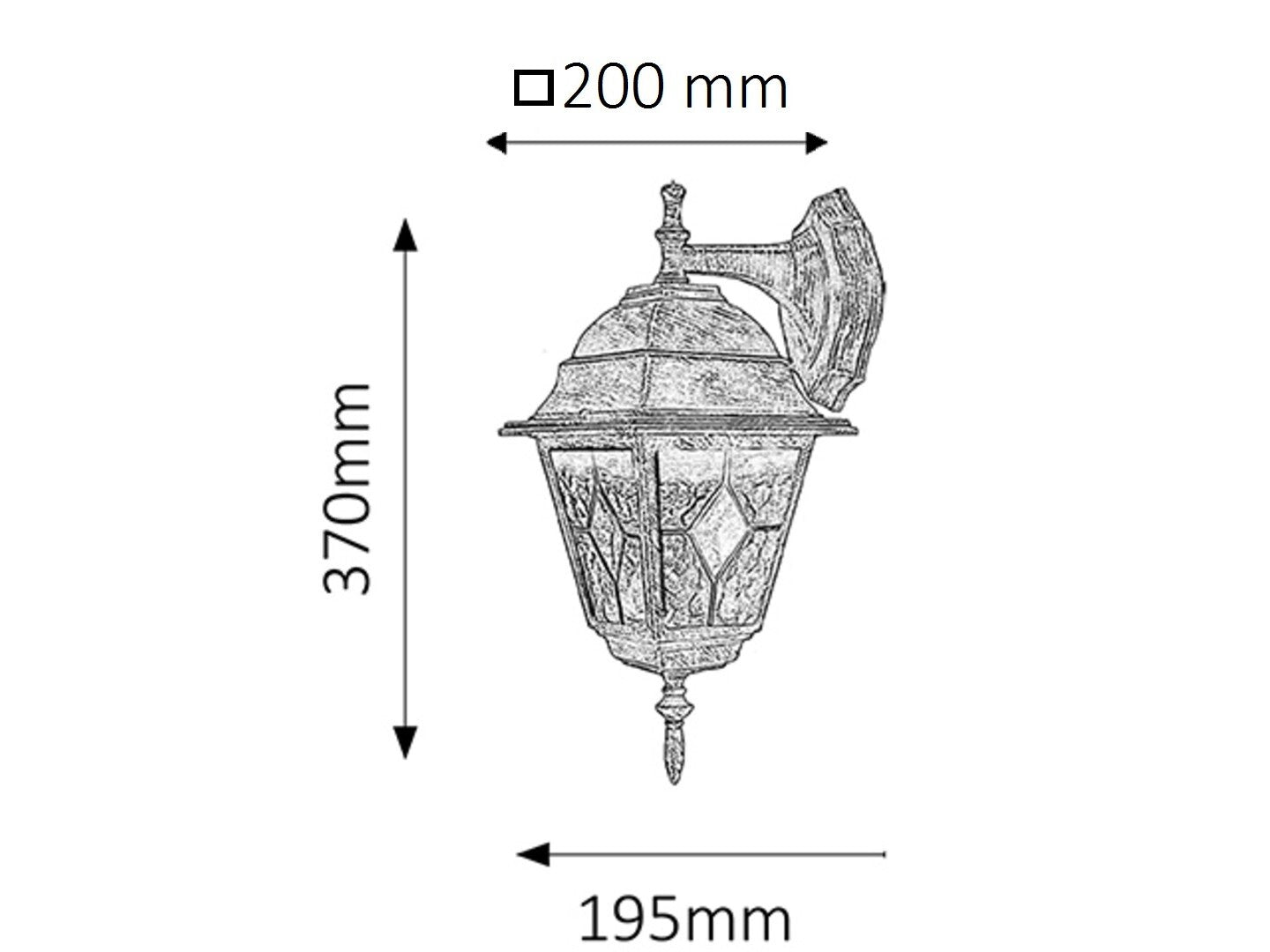 Monaco – RABALUX outdoor wall lamp, antique gold with colored glass shade