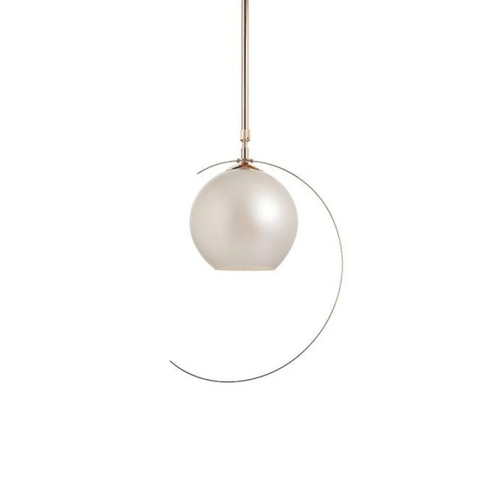 IPARELLE pendant lamp x1 - with pearl-white cup and gold base.