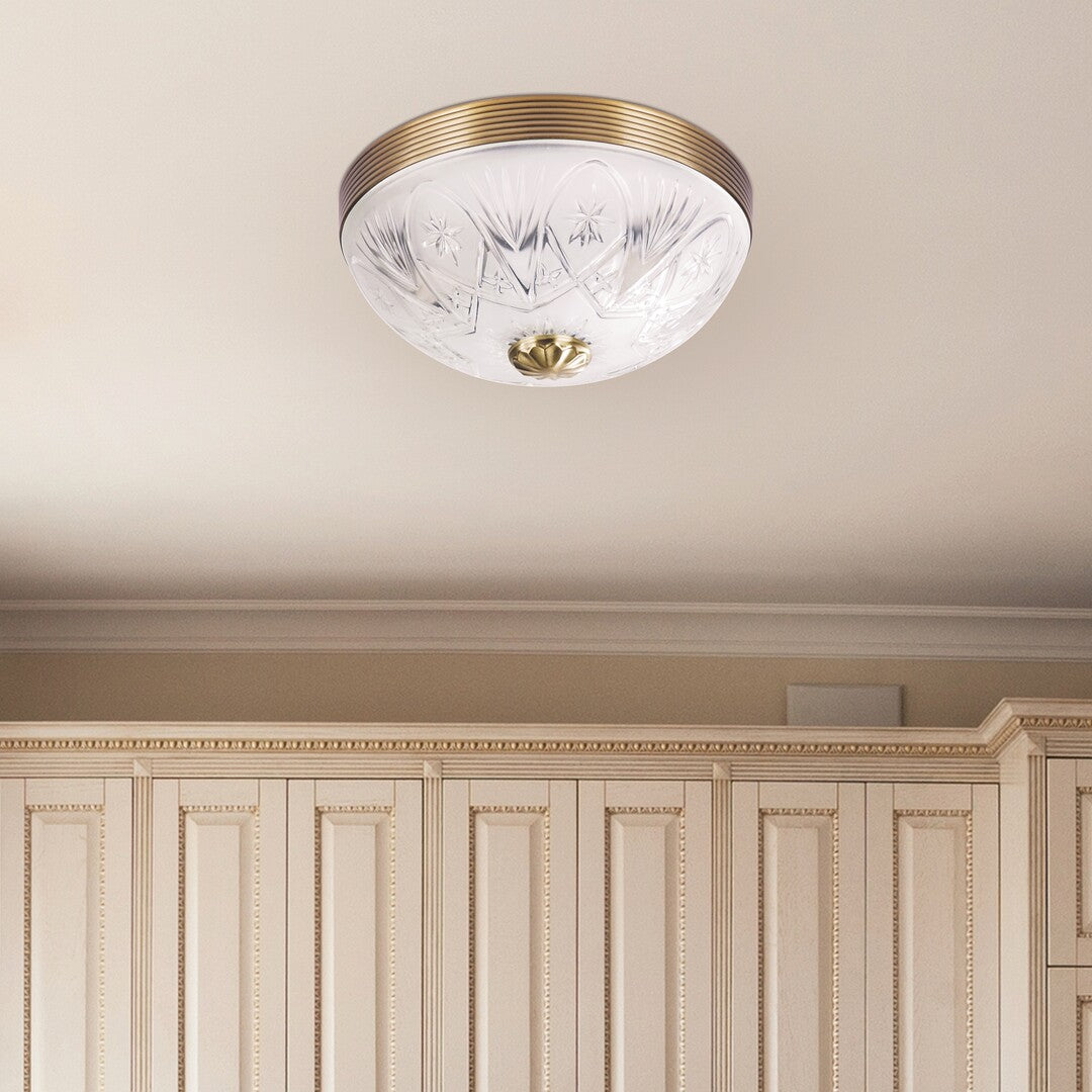 Annabella RABALUX ceiling lamp – bronze and white glass, 2xE27, classic style