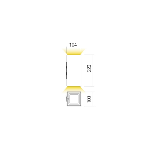 LED фасаден аплик HUB AP LED 18W IP54 SWH 3000K - AVA Lighting