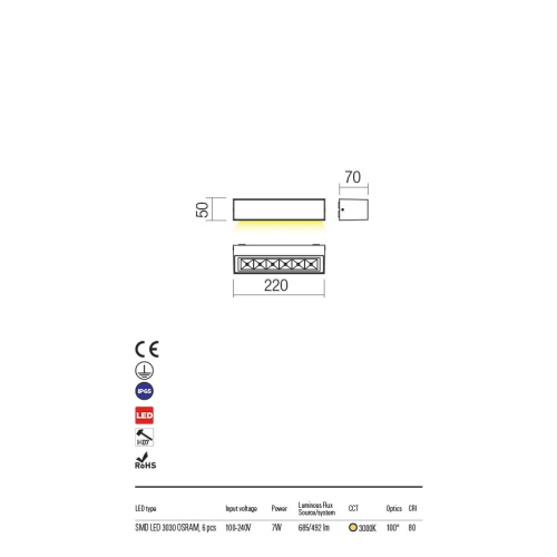 LED фасаден аплик 90247 AROOS - AVA Lighting