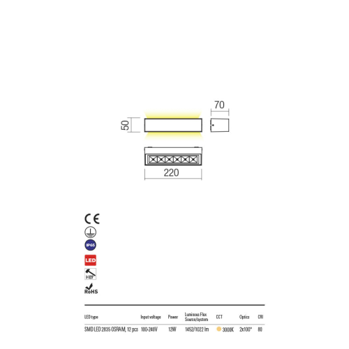 LED фасаден аплик 90256 AROOS - AVA Lighting