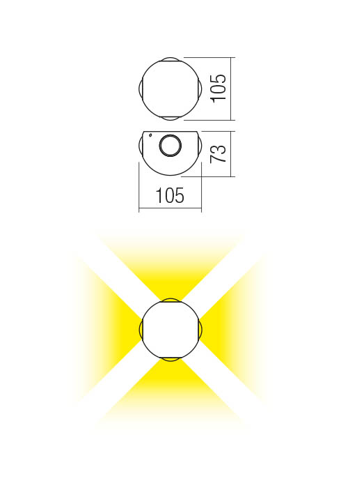 LED фасаден аплик 90500 MILESTONE - AVA Lighting