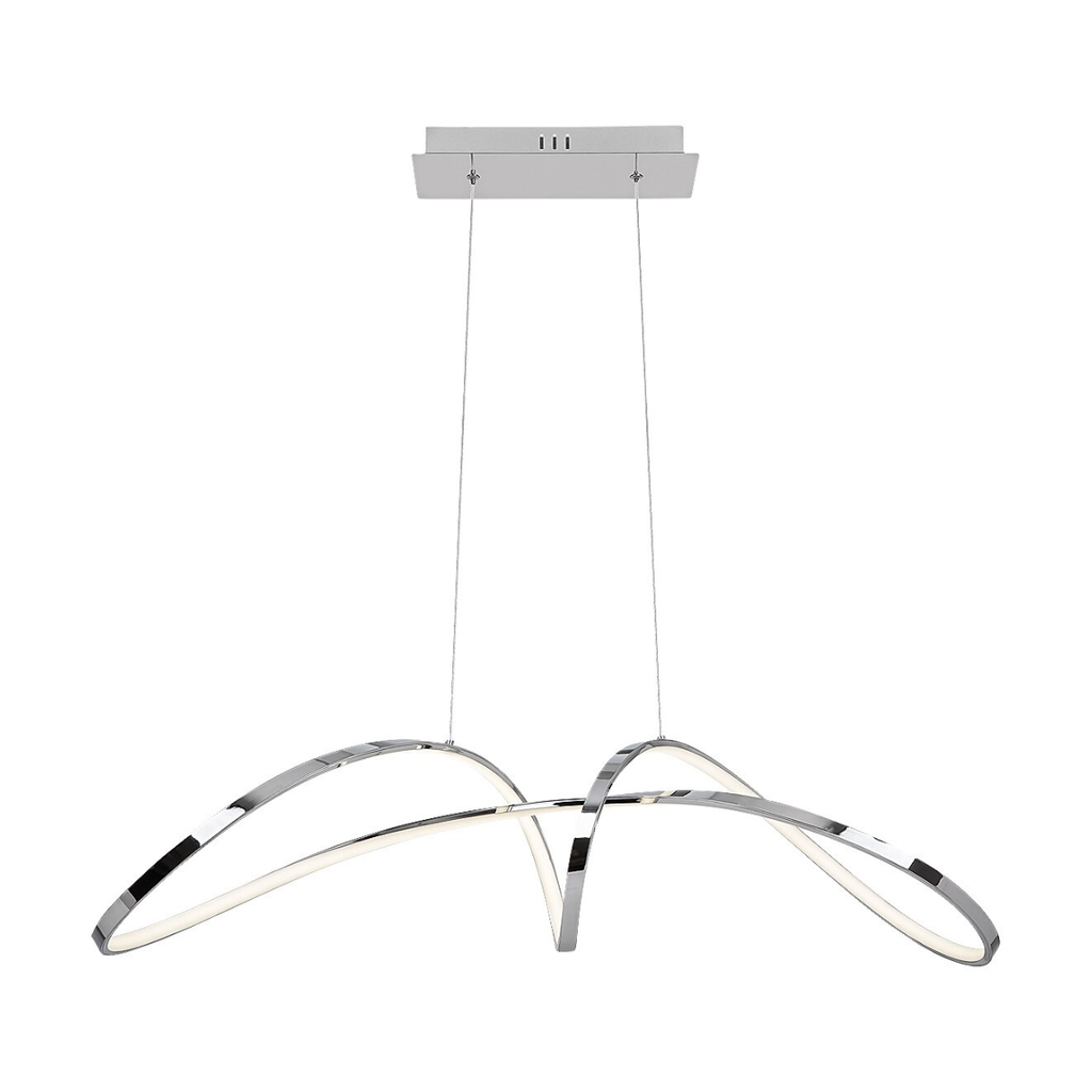 Aisha – модерен LED пендел 38W, хром, естествена светлина