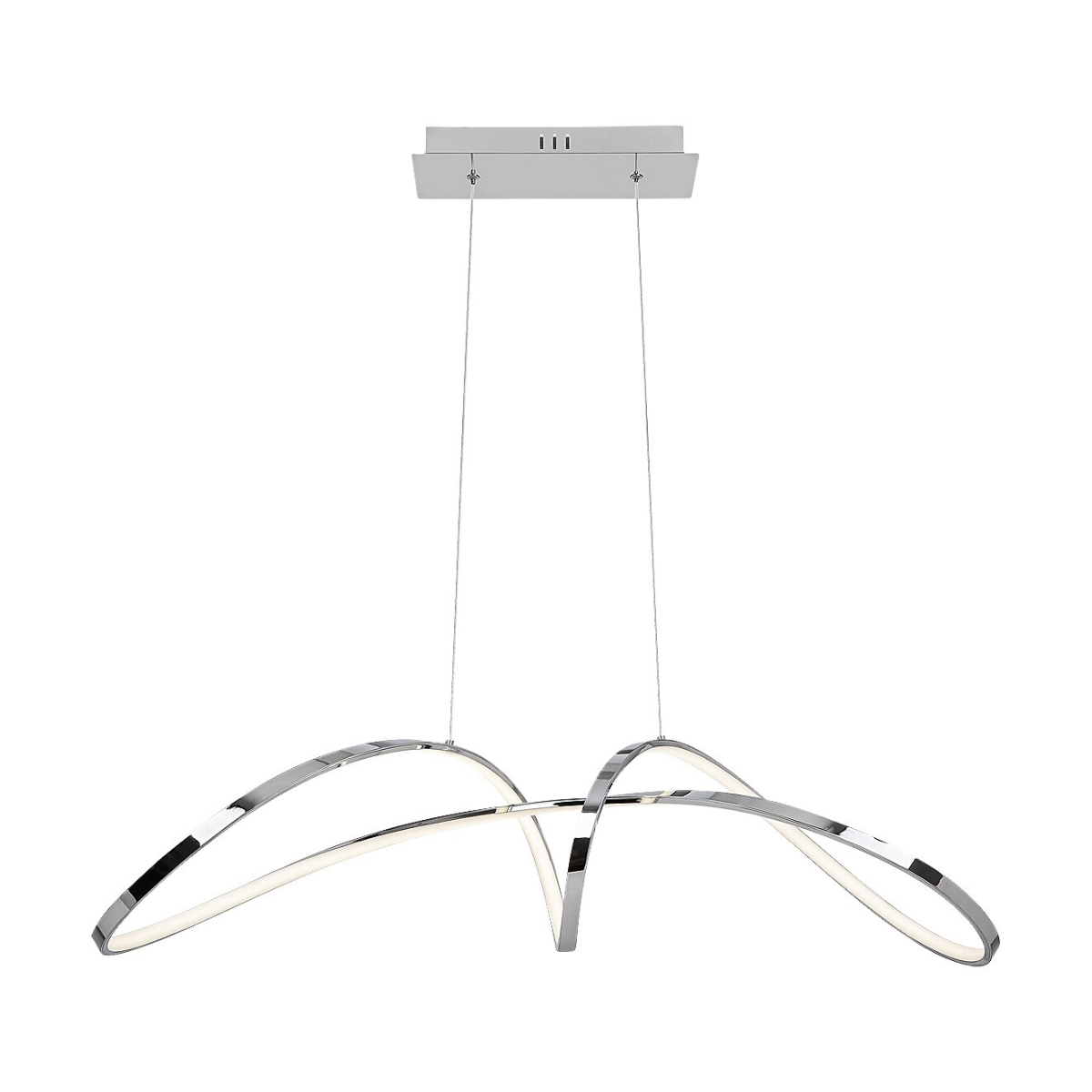 Aisha – модерен LED пендел 38W, хром, естествена светлина