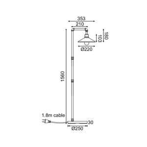 Лампион PIPE - 1560mm - AVA Lighting