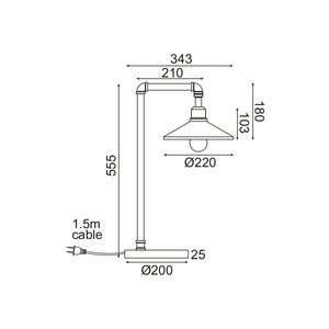 Настолна лампа PIPE- 555mm - AVA Lighting