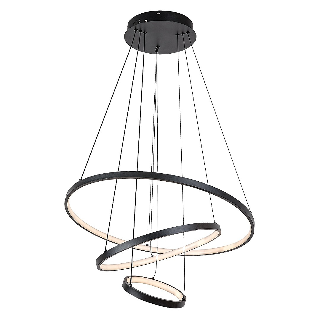 Beliza – висящ пендел, златен или черен, 90W, три пръстена, модерен стил