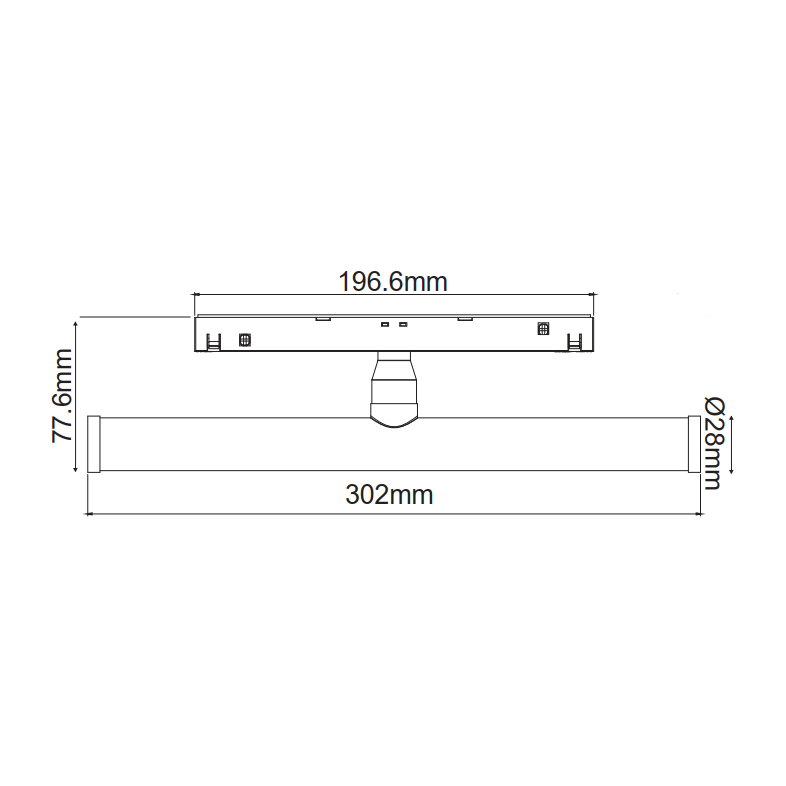 Магнитен LED осветител CODY 48V DC – 6W, 150° x 100° за магнитна шина