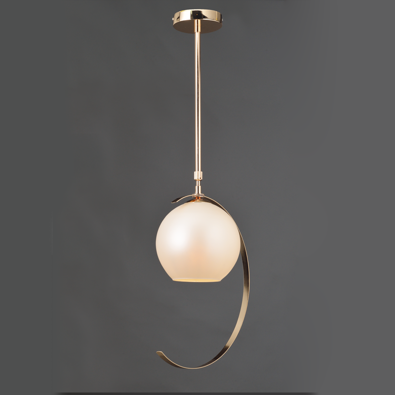 IPARELLE pendant lamp x1 - with pearl-white cup and gold base.