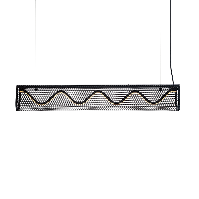 Висящо LED осветление OFIS, черен метал, 11W, 3000K, 1180lm, 80x8.5xH110 cm – ACA Lighting