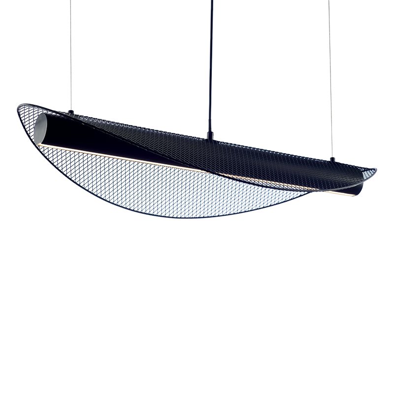 LED pendant light MICHELLE, black metal, 18W, 3000K, 1960lm, 85x40xH110 cm