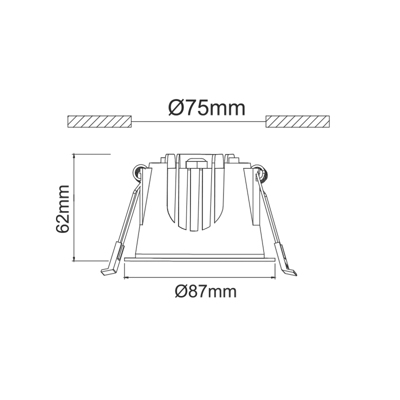 LED луна за вграждане DOL 10W -Размер (Φ87*62MM), различни цветови температури