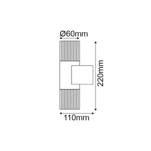 Стенен осветител CLETO – LED, 4W, 3000K, IP44, алуминий, нагоре-надолу - AVA Lighting