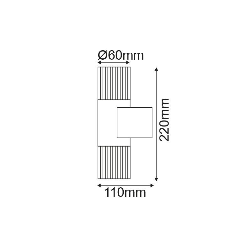 Стенен осветител CLETO – LED, 4W, 3000K, IP44, алуминий, нагоре-надолу - AVA Lighting