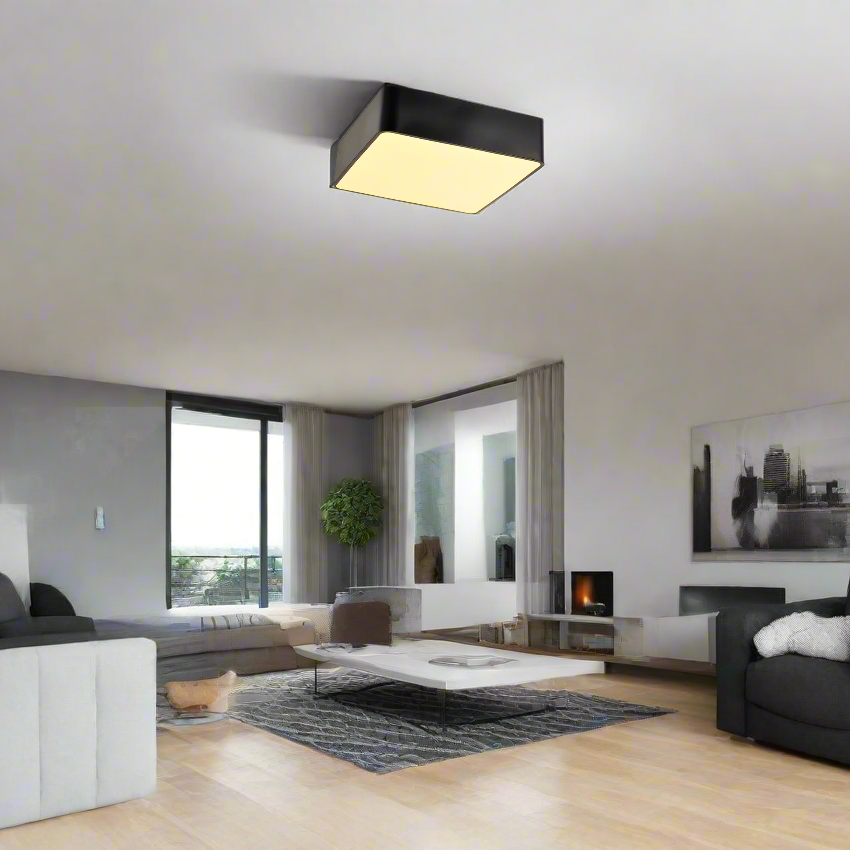 LED таванно осветително тяло EMERY 40W, матово черно, димируемо, 3000K – 6000K, модерно интериорно осветление