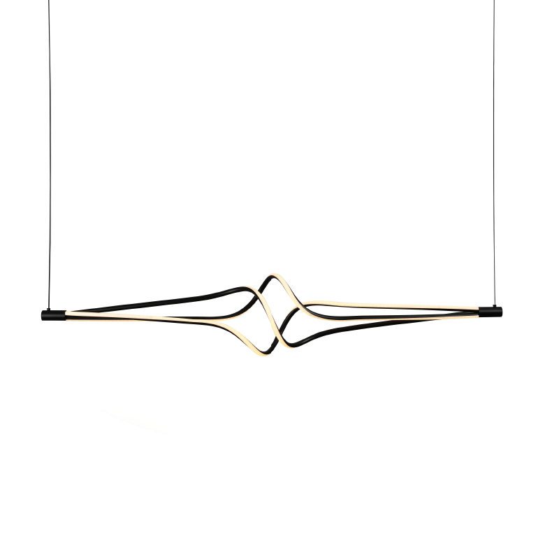 Висящо LED осветление HM607, черен алуминий и акрил, 48W, CCT, 3800lm – ACA Lighting