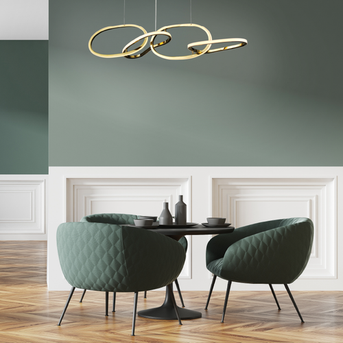 Luxe Rings – Hanging LED pendant light, gold, 60W, CCT