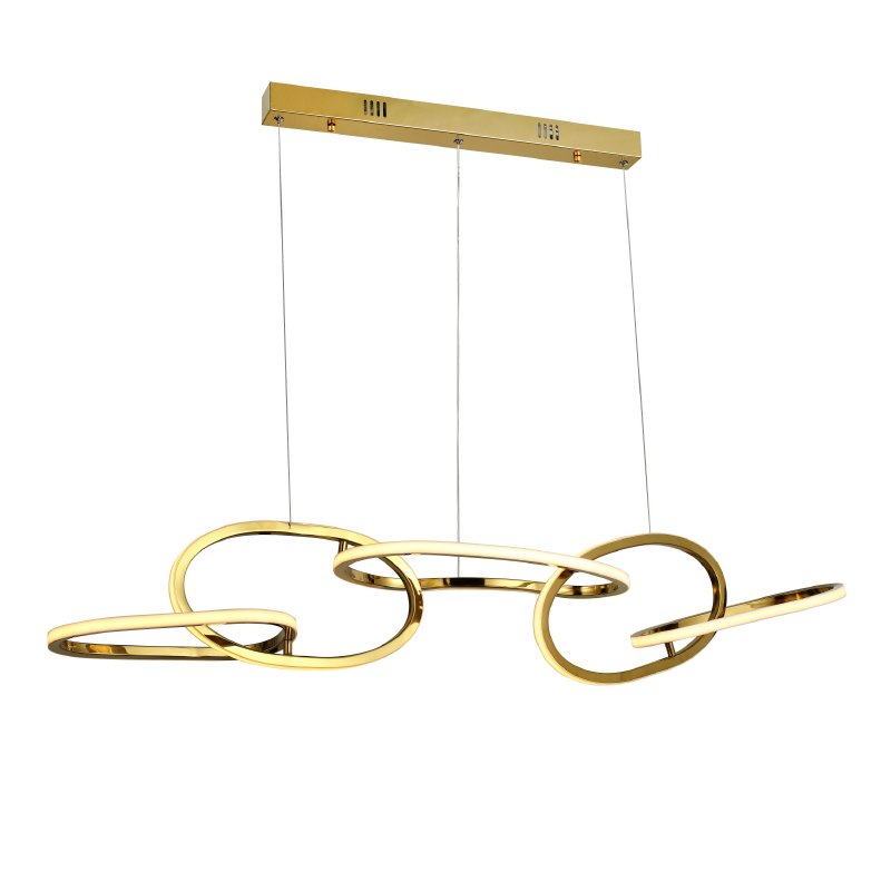 Luxe Rings – gold LED pendant light 72W CCT
