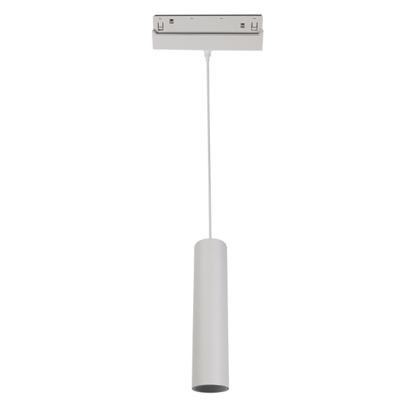 Магнитен висящ LED осветител HUBEP 48V DC (9W, 3000K/4000K, 36°) за магнитна шина, наличен в матово бяло.