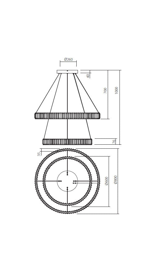 Crystal Led Chandelier AKALA - IAK PR M+L
