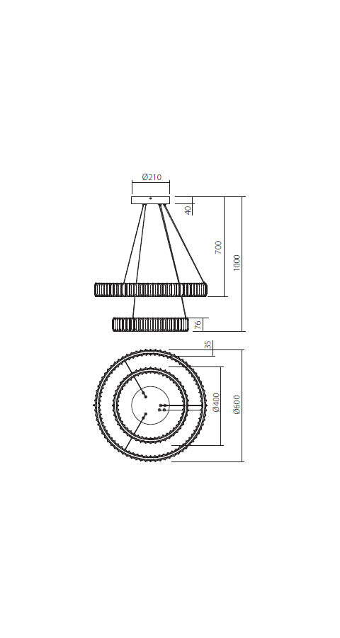 Crystal Led Chandelier AKALA - IAK PR S+M