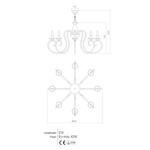 Полилей CIRCE Диаметър: 918мм - AVA Lighting