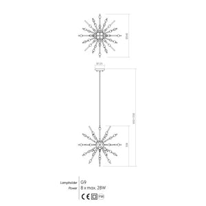 Пендел • GENESI Chrome • M • Диаметър: 540 мм - AVA Lighting