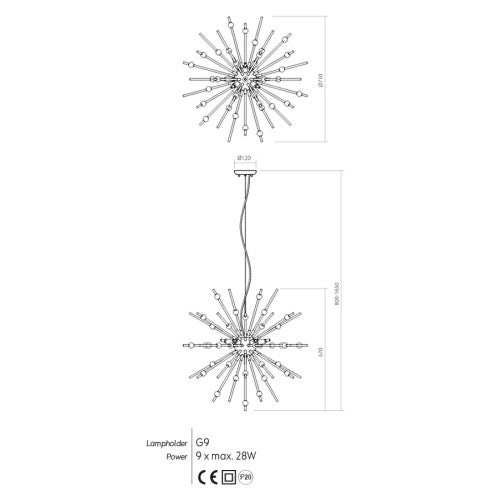 Pendant • GENESI Chrome • L • Diameter: 710 mm