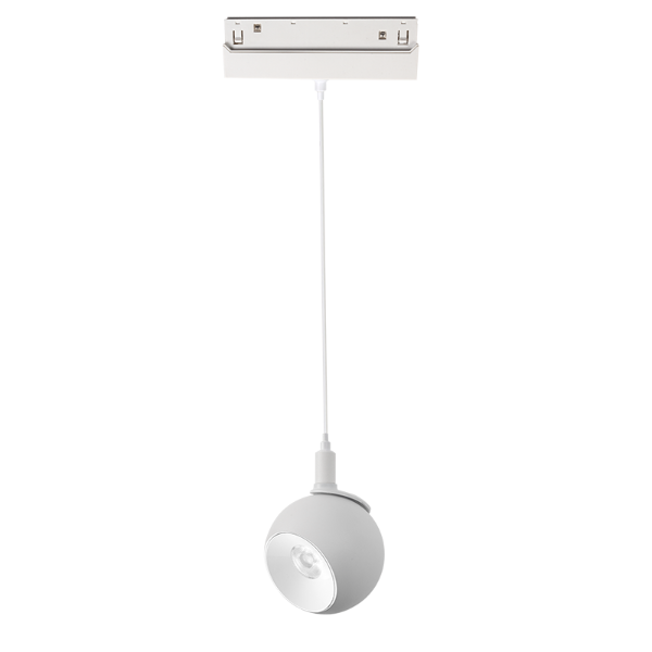 Магнитен висящ LED осветител IONA 48V DC (12W, 3000K/4000K, 36°) за магнитна шина, наличен в матово бяло.