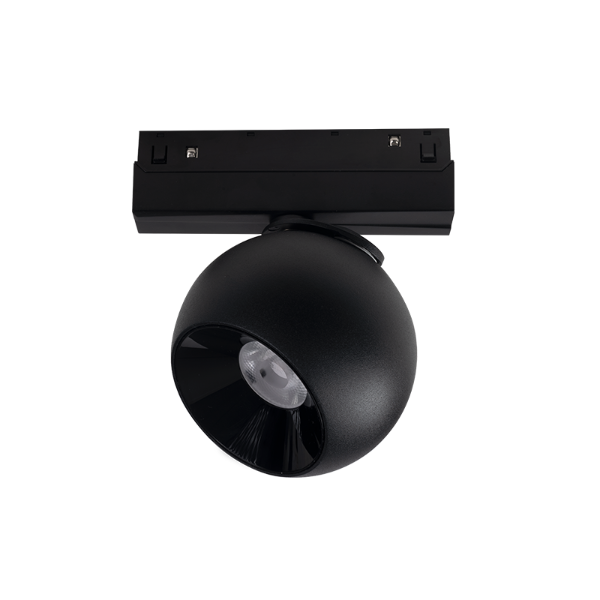 Магнитен LED спот осветител IONA 48V DC (12W, 3000K/4000K, 36°) за магнитна шина, наличен в матово черно.