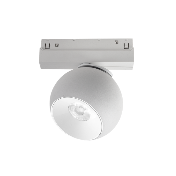 Магнитен LED спот осветител IONA 48V DC (12W, 3000K/4000K, 36°) за магнитна шина, наличен в матово бяло.
