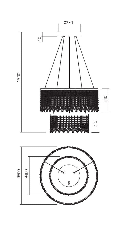 Crystal Led Chandelier VANESIA • IVA PR S + M 11