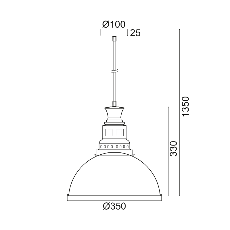 Vintage Pendant Lamp NEVADA - Ø350cm