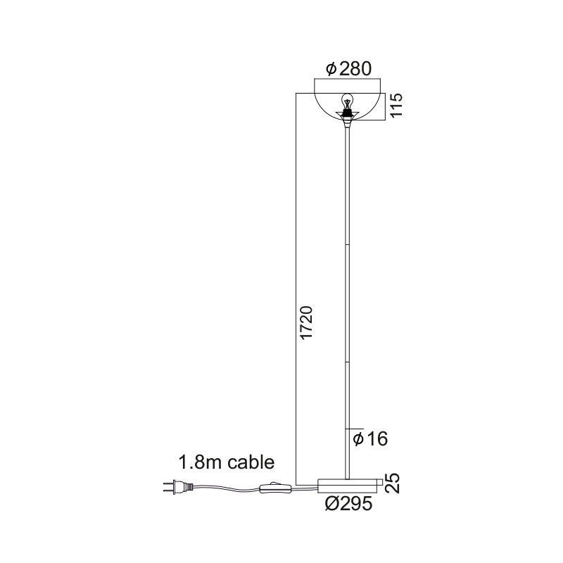 Лампион KS2026F1BK BASICO - AVA Lighting